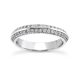 14K White Gold Prong Diamond Engagement Ring Band 0.23ct