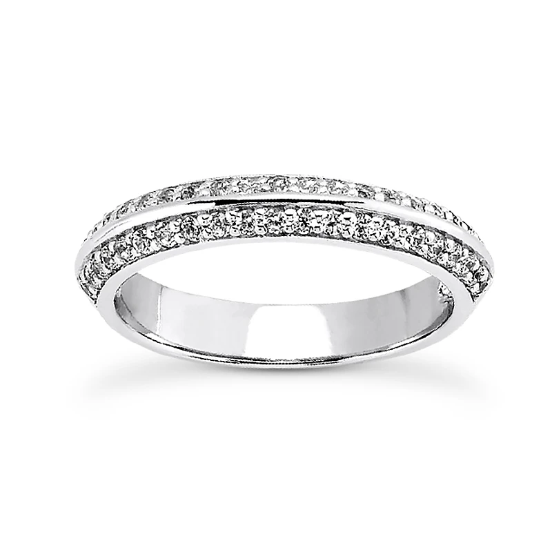 14K White Gold Prong Diamond Engagement Ring Band 0.23ct 3 14K White Gold Prong Diamond Engagement Ring Band 0.23ct