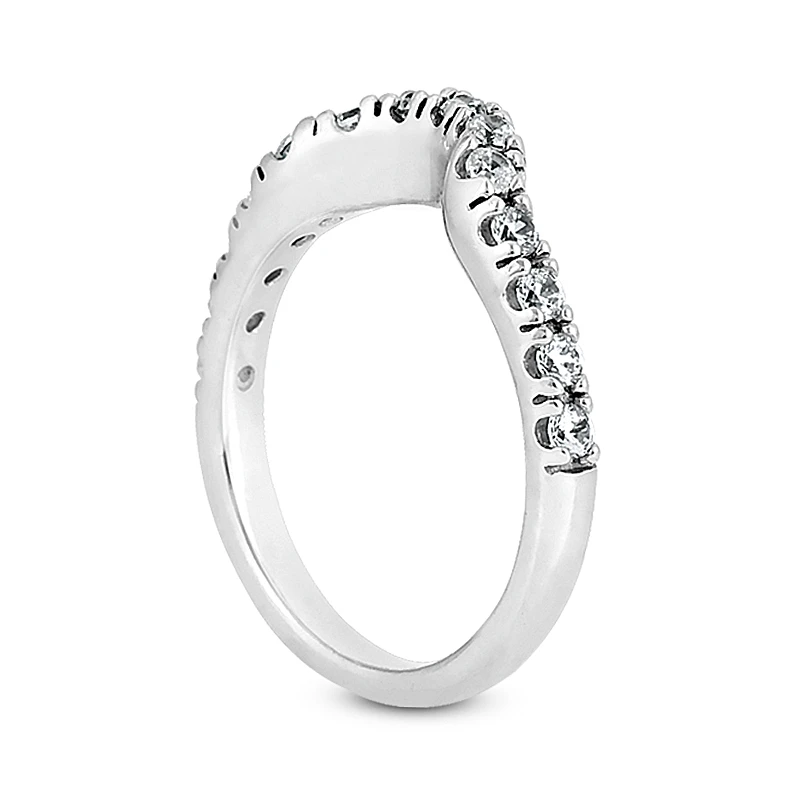 14K White Gold Prong Set Diamond Engagement Ring Band 0.28ct 6 14K White Gold Prong Set Diamond Engagement Ring Band 0.28ct - Image 4