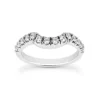 14K White Gold Prong Set Diamond Engagement Ring Band 0.28ct