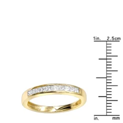 14K Yellow Gold Princess Cut Diamond Engagement Ring Band 0.33ct -Outlet Radiant Bijou Store 14k gold designer diamond engagement ring band 033ct p 25334 rulerye