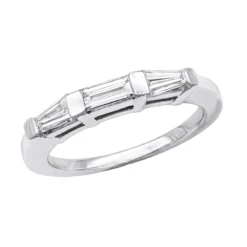 14K White Gold Baguette Diamond Engagement Ring Band 0.57ct