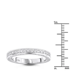 Thin 14K White Gold Designer Diamond Engagement Ring Band 0.62ct -Outlet Radiant Bijou Store 14k gold designer diamond engagement ring band 061ct p 26255 rulerwh