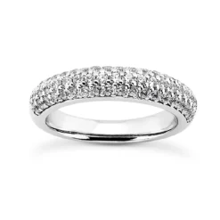 Thin 14K White Gold Designer Diamond Engagement Ring Band 0.67ct