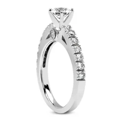 14K White Gold Round Diamond Engagement Ring Set 0.98ct -Outlet Radiant Bijou Store 14k gold designer diamond engagement ring set 098ct p 26444 additional white