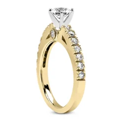 14K White Gold Round Diamond Engagement Ring Set 0.98ct -Outlet Radiant Bijou Store 14k gold designer diamond engagement ring set 098ct p 26444 additional yellow