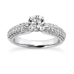 14K White Gold Designer Diamond Engagement Ring Set 1.77ct -Outlet Radiant Bijou Store 14k gold designer diamond engagement ring set 177ct p 26360 back white 20220426