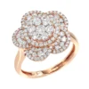 14K Rose Gold Designer Diamond Flower Ladies Cocktail Ring 1.5ct By Luxurman -Outlet Radiant Bijou Store 14k gold designer diamond flower ladies cocktail ring 15ct by luxurman mainro