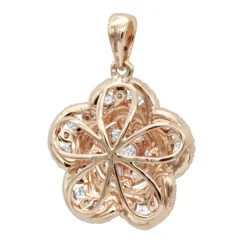 14K Rose Gold Designer Ladies Diamond Flower Pendant 1.25ct By Luxurman -Outlet Radiant Bijou Store 14k gold designer ladies diamond flower pendant 125ct by luxurman backro