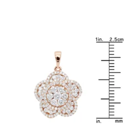 14K Rose Gold Designer Ladies Diamond Flower Pendant 1.25ct By Luxurman -Outlet Radiant Bijou Store 14k gold designer ladies diamond flower pendant 125ct by luxurman rulerro