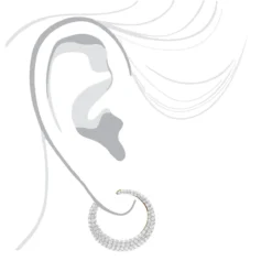 14K Yellow Gold Designer Pave Diamond Hoop Earrings For Women 1 Inch 1.7ct -Outlet Radiant Bijou Store 14k gold designer pave diamond hoop earrings for women 1 inch 17ct 803217 bodye