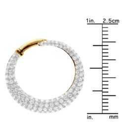 14K Yellow Gold Designer Pave Diamond Hoop Earrings For Women 1 Inch 1.7ct -Outlet Radiant Bijou Store 14k gold designer pave diamond hoop earrings for women 1 inch 17ct 803217 rulerye
