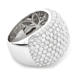 14K White Gold Designer Pave Diamond Ring For Women 5 Carat Wide Anniversary Band -Outlet Radiant Bijou Store 14k gold designer pave diamond ring 550ct p 6076 backwh