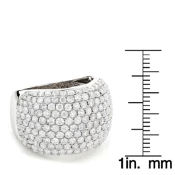 14K White Gold Designer Pave Diamond Ring For Women 5 Carat Wide Anniversary Band -Outlet Radiant Bijou Store 14k gold designer pave diamond ring 550ct p 6076 rulerwh