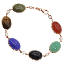 14K White Gold Diamond And Multi Color Scarab Bracelet 0.72ct 12 14K White Gold Diamond And Multi Color Scarab Bracelet 0.72ct -Outlet Radiant Bijou Store 14k gold diamond and multi color scarab bracelet 072ct p 6254 rose