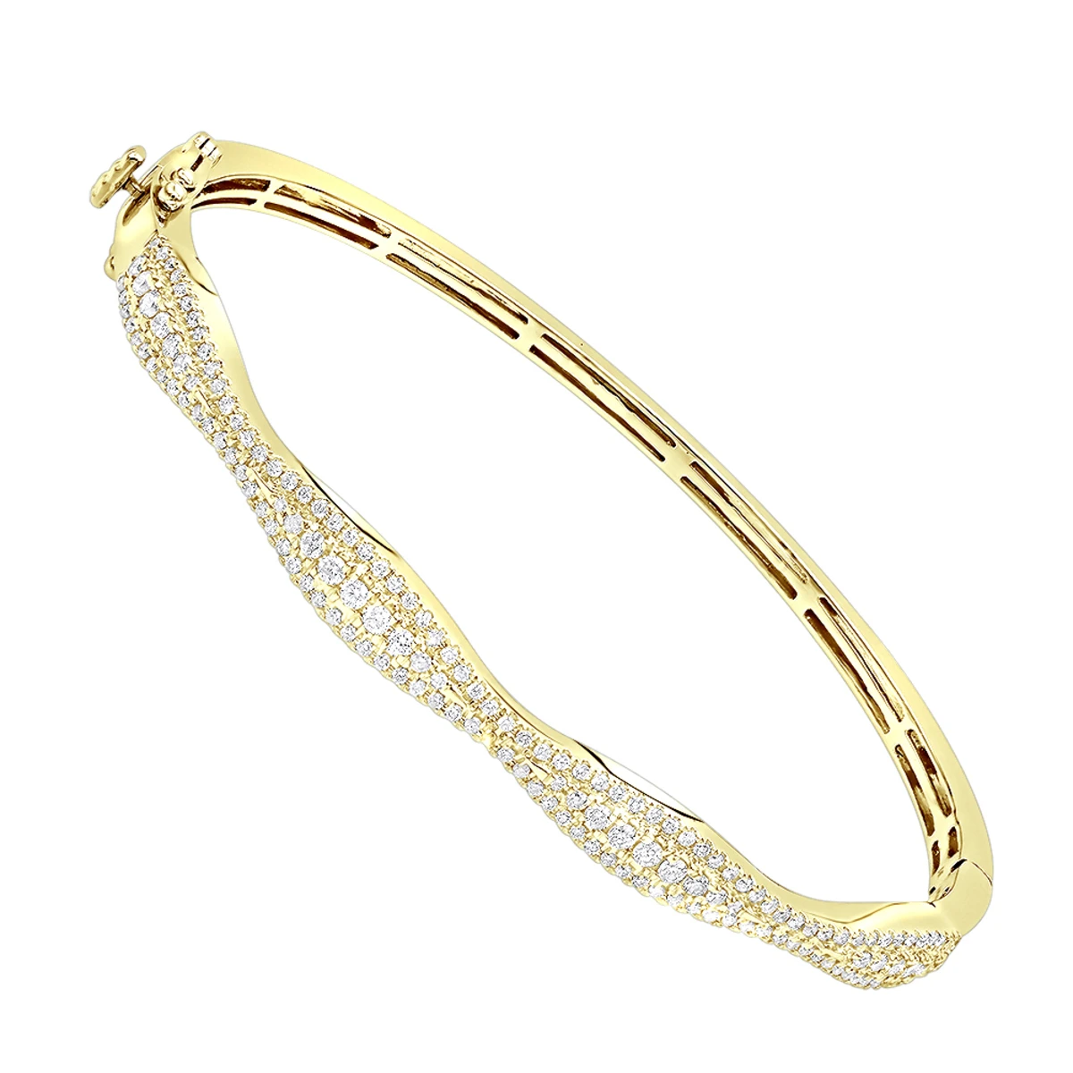 14K White Gold Diamond Bangle Bracelet For Women 1ct By Luxurman 4 14K White Gold Diamond Bangle Bracelet For Women 1ct By Luxurman - Image 2