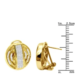 14K Yellow Gold Diamond Circle Earrings 1.27ct -Outlet Radiant Bijou Store 14k gold diamond circle earrings 127ct p 22297 ruler yellow