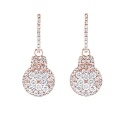 14K White Gold Diamond Circle Earrings 1.95ct -Outlet Radiant Bijou Store 14k gold diamond circle earrings 195ct ro