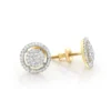 14K Yellow Gold Diamond Circle Earrings Studs 0.26ct -Outlet Radiant Bijou Store 14k gold diamond circle earrings studs 026ct 1