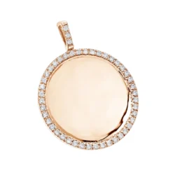14K Yellow Gold Diamond Circle Medallion Pendant For Women 0.5ct By Luxurman -Outlet Radiant Bijou Store 14k gold diamond circle medallion pendant for women 05ct by luxurman ro
