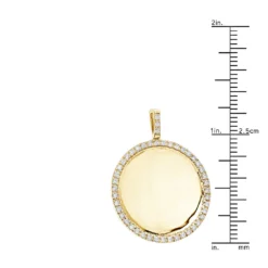 14K Yellow Gold Diamond Circle Medallion Pendant For Women 0.5ct By Luxurman -Outlet Radiant Bijou Store 14k gold diamond circle medallion pendant for women 05ct by luxurman rulerye
