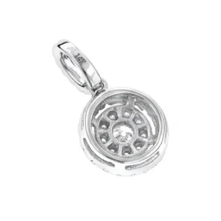 14K White Gold Diamond Circle Pendant For Women By Luxurman 0.33ct -Outlet Radiant Bijou Store 14k gold diamond circle pendant for women by luxurman 033ct backwh