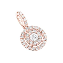 14K White Gold Diamond Circle Pendant For Women By Luxurman 0.33ct -Outlet Radiant Bijou Store 14k gold diamond circle pendant for women by luxurman 033ct ro
