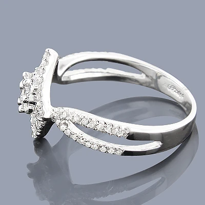 14K White Gold Diamond Cluster Ring 0.66ct 4 14K White Gold Diamond Cluster Ring 0.66ct - Image 2