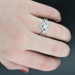 14K White Gold Diamond Cluster Ring 0.66ct 7 14K White Gold Diamond Cluster Ring 0.66ct -Outlet Radiant Bijou Store 14k gold diamond cluster ring 066ct p 40467bod