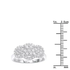 14K White Gold Diamond Cluster Ring 0.96ct -Outlet Radiant Bijou Store 14k gold diamond cluster ring 096ct p 40592 rulerwh