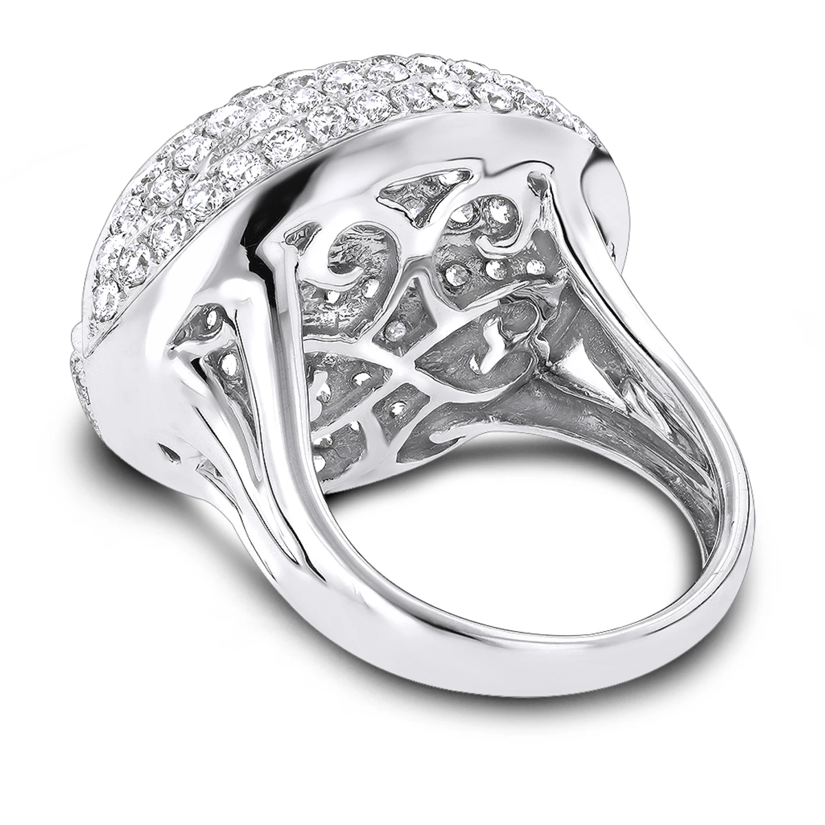 14K White Gold Diamond Cocktail Ring 4.53ct 6 14K White Gold Diamond Cocktail Ring 4.53ct - Image 4