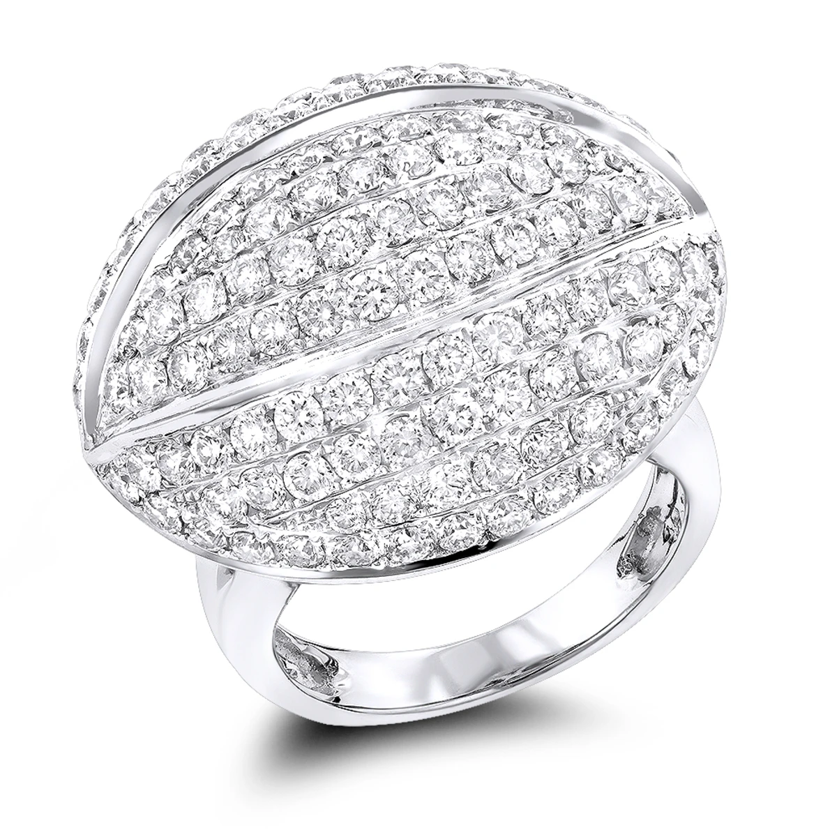 14K White Gold Diamond Cocktail Ring 4.53ct 3 14K White Gold Diamond Cocktail Ring 4.53ct