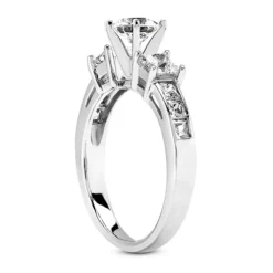 14K White Gold Round And Princess Cut Diamond Designer Engagement Ring 1.46ct -Outlet Radiant Bijou Store 14k gold diamond designer engagement ring 146ct p 28824 back white