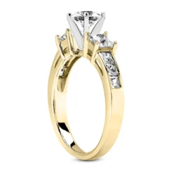 14K White Gold Round And Princess Cut Diamond Designer Engagement Ring 1.46ct -Outlet Radiant Bijou Store 14k gold diamond designer engagement ring 146ct p 28824 back yellow