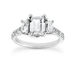 14K White Gold Diamond Designer Engagement Ring 1.91ct