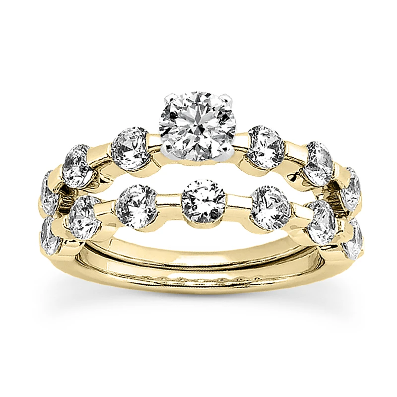 14K White Gold Handmade Diamond Designer Engagement Ring Set 0.89ct 4 14K White Gold Handmade Diamond Designer Engagement Ring Set 0.89ct - Image 2