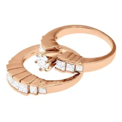 Handmade 14K White Gold Diamond Designer Engagement Ring Set 2ct -Outlet Radiant Bijou Store 14k gold diamond designer engagement ring set 2ct p 28769 back rose