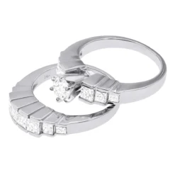 Handmade 14K White Gold Diamond Designer Engagement Ring Set 2ct -Outlet Radiant Bijou Store 14k gold diamond designer engagement ring set 2ct p 28769 back white 1668748813