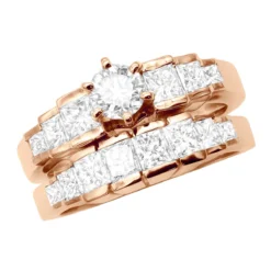 Handmade 14K White Gold Diamond Designer Engagement Ring Set 2ct -Outlet Radiant Bijou Store 14k gold diamond designer engagement ring set 2ct p 28769 rose