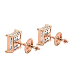 14K Yellow Gold Diamond Earrings Princess Cut Diamonds 0.65ct -Outlet Radiant Bijou Store 14k gold diamond earrings princess cut diamonds 065ct p 22469 backro