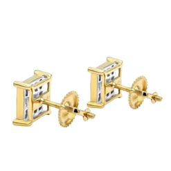 14K Yellow Gold Diamond Earrings Princess Cut Diamonds 0.65ct -Outlet Radiant Bijou Store 14k gold diamond earrings princess cut diamonds 065ct p 22469 backye