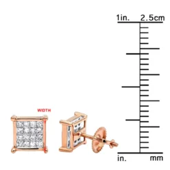 14K Yellow Gold Diamond Earrings Princess Cut Diamonds 0.65ct -Outlet Radiant Bijou Store 14k gold diamond earrings princess cut diamonds 065ct p 22469 rulerro