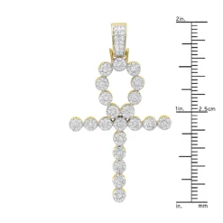 14K Yellow Gold Diamond Egyptian Ankh Cross Pendant 1 Carat By Luxurman -Outlet Radiant Bijou Store 14k gold diamond egyptian ankh cross pendant 1 carat by luxurman rulerye