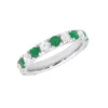 14K White Gold Diamond & Emerald Eternity Band For Women 2 Carat Anniversary Ring -Outlet Radiant Bijou Store 14k gold diamond emerald eternity band for women 2 carat anniversary ring 000937 mainwh
