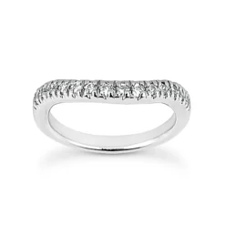 14K White Gold Handmade Diamond Engagement Ring Band 0.28ct