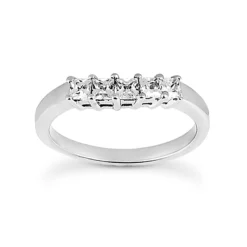 Thin 14K White Gold Diamond Engagement Ring Band 0.50ct