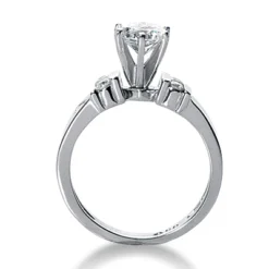 14K White Gold Round Diamond Engagement Ring Mounting 0.16ct -Outlet Radiant Bijou Store 14k gold diamond engagement ring mounting 016ct p 25840 back white 20220426