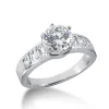 14K White Gold Baguette Diamond Engagement Ring Mounting 0.42ct