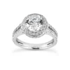 14K White Gold Diamond Handmade Engagement Ring Mounting 0.47ct