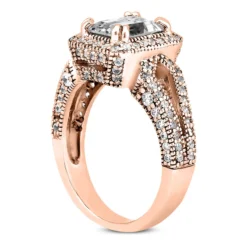 Handmade 14K White Gold Diamond Engagement Ring Mounting 0.55ct -Outlet Radiant Bijou Store 14k gold diamond engagement ring mounting 055ct p 23592 back rose 20220426